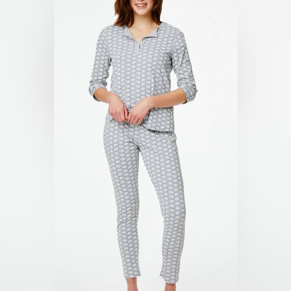 Roller Rabbit Grey Hathi Elephant Pajama set